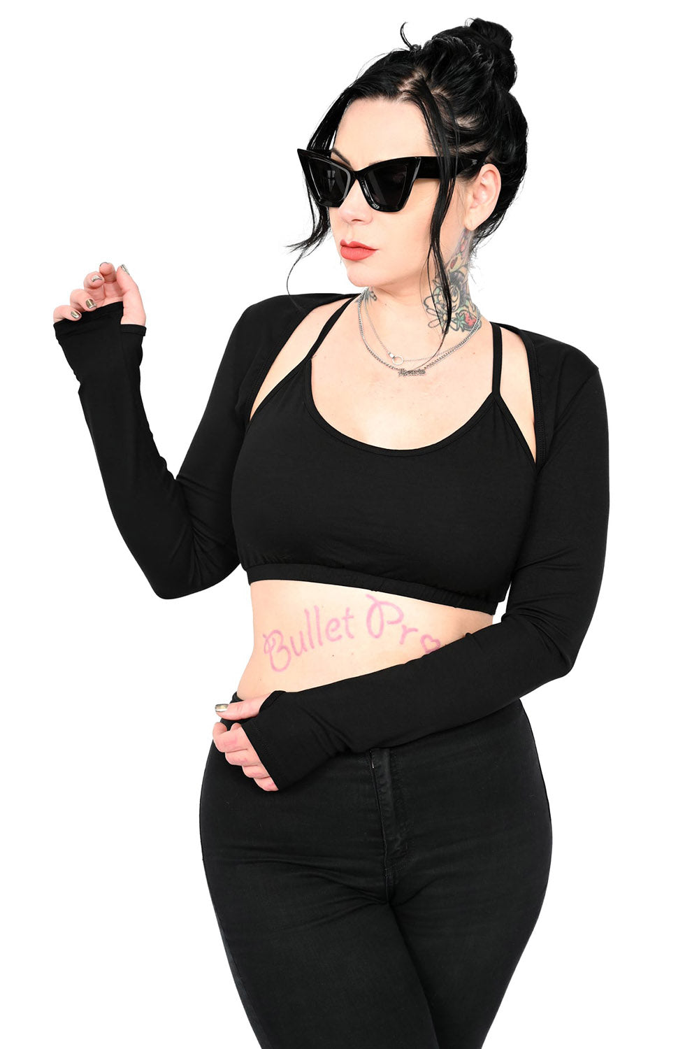 long sleeve cropped bolero shrug