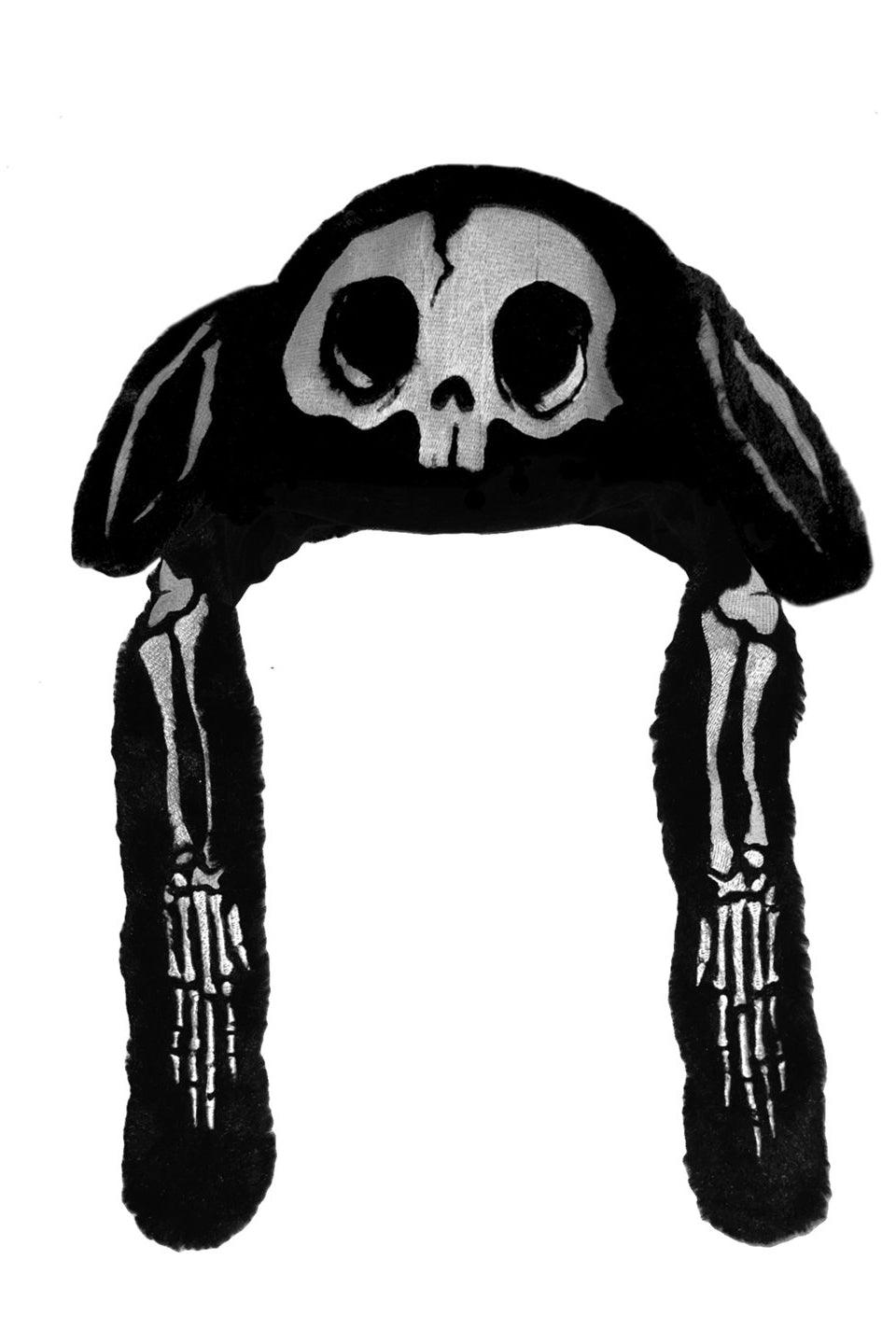 Bone Bunny Hat [BLACK] - hats & scarves & headwear - VampireFreaks - Whatever 21 X Friends4Evr