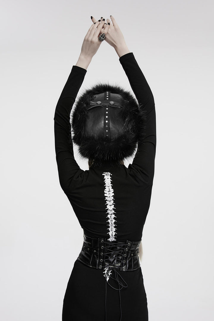 spooky halloween dress with skeleton spine on the back