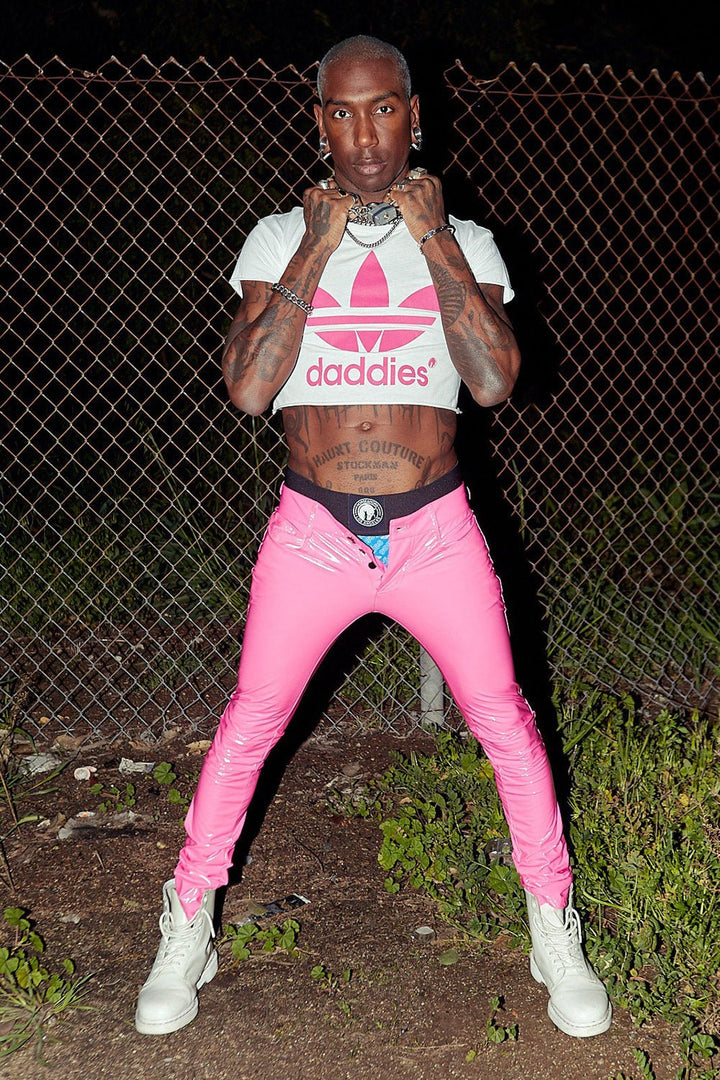 Bone Fit Vinyl Pants [HOT PINK] - mens pants - VampireFreaks - Horse And Horn