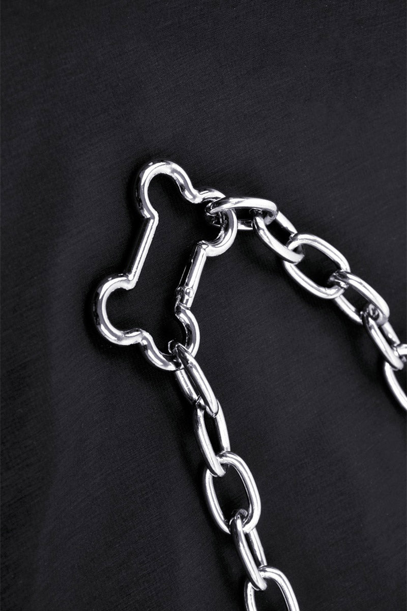 silver chain shoulder strap