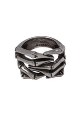 pewter silver skeleton hand ring