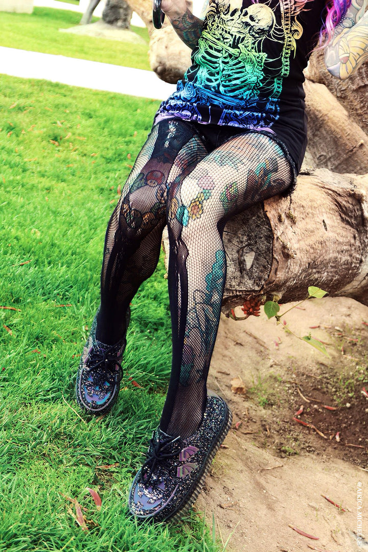 creepy cute whimsigoth fishnet stocking tights 