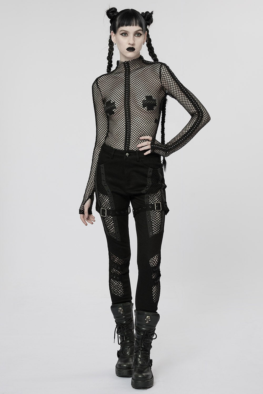 Bonecrusher Fishnet Pants - womens bottoms - VampireFreaks - Punk Rave