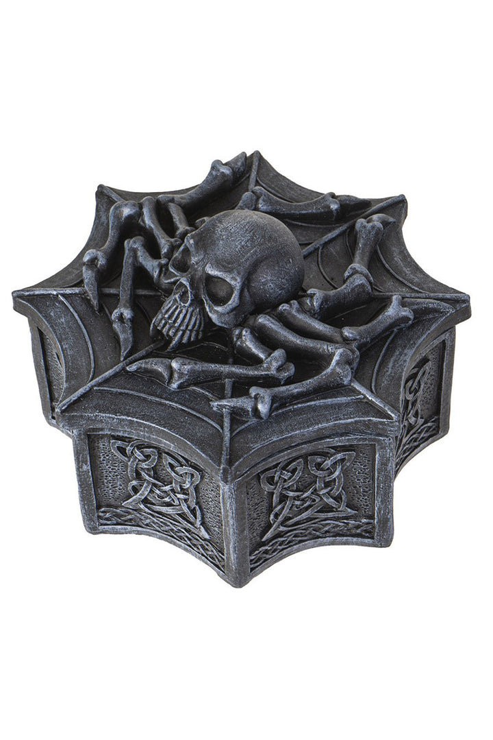 gothic trinket box with sculpted skull