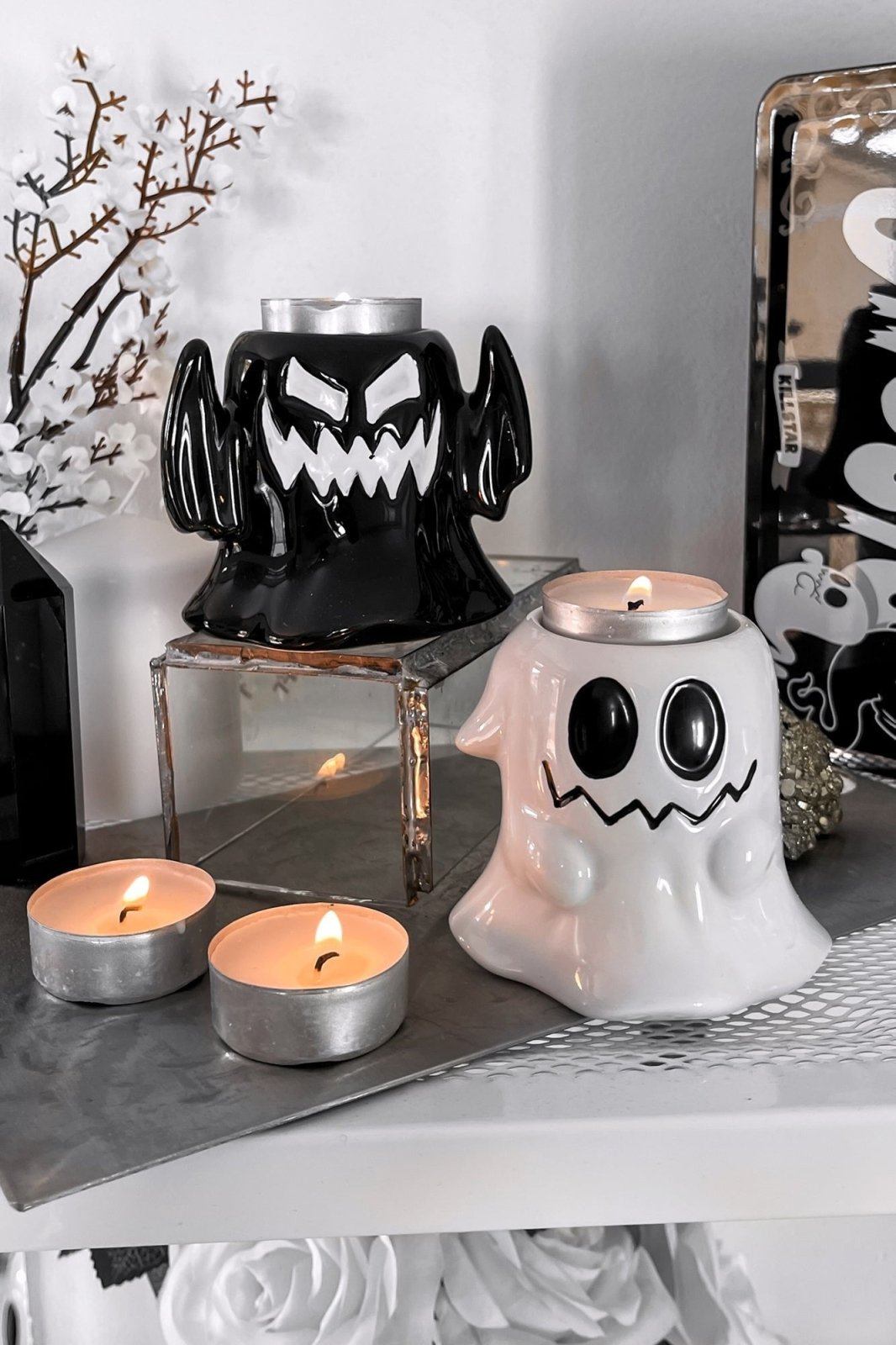 Boo Eek Tealight Holder [Set of 2] - housewares - VampireFreaks - Killstar