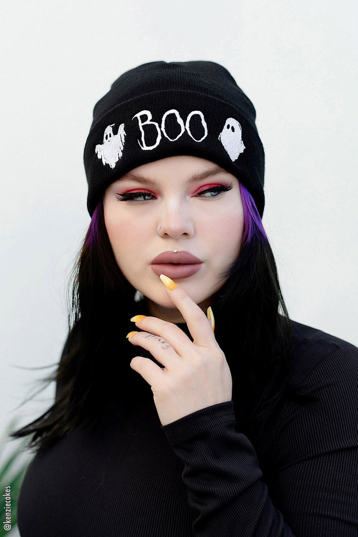 BOO Ghosts Beanie - hats & scarves & headwear - VampireFreaks - VampireFreaks