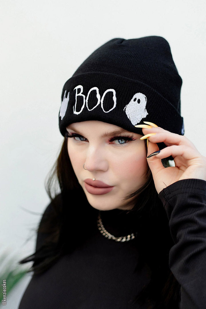 BOO Ghosts Beanie - hats & scarves & headwear - VampireFreaks - VampireFreaks