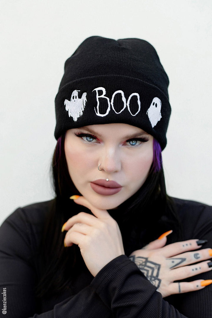 BOO Ghosts Beanie - hats & scarves & headwear - VampireFreaks - VampireFreaks