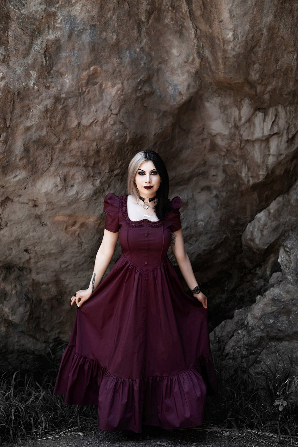 Bordeaux Dress - dresses - VampireFreaks - Lively Ghosts