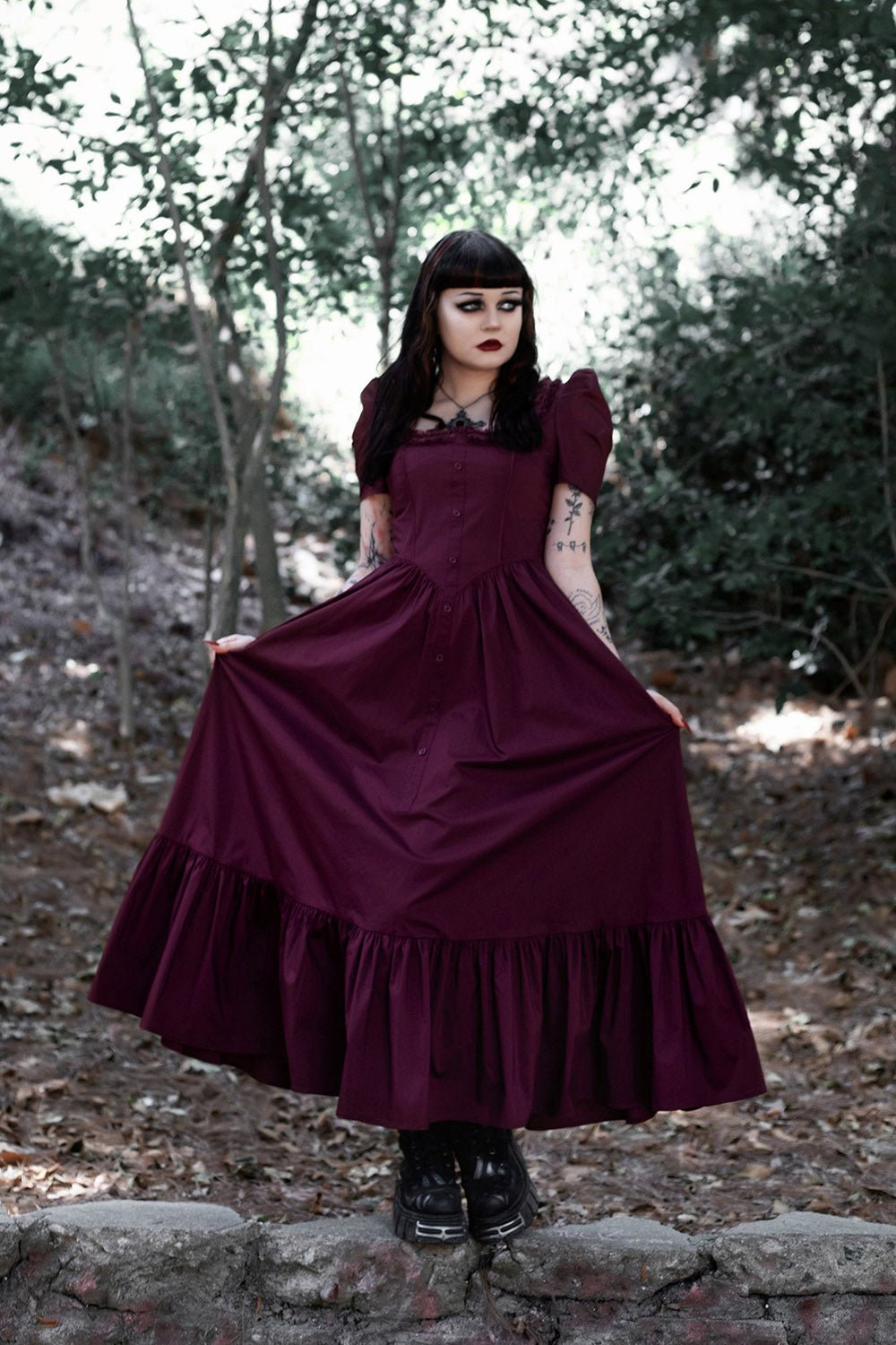 Bordeaux Dress - dresses - VampireFreaks - Lively Ghosts