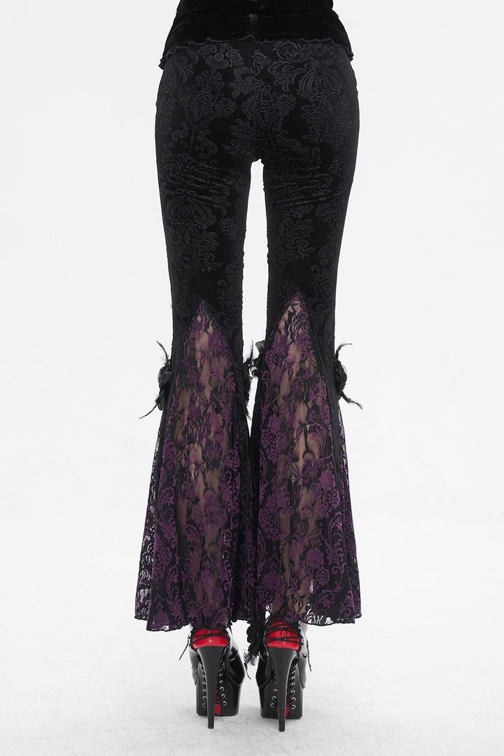 Bordeaux Gothic Bell Bottoms [PURPLE] - womens bottoms - VampireFreaks - Devil Fashion