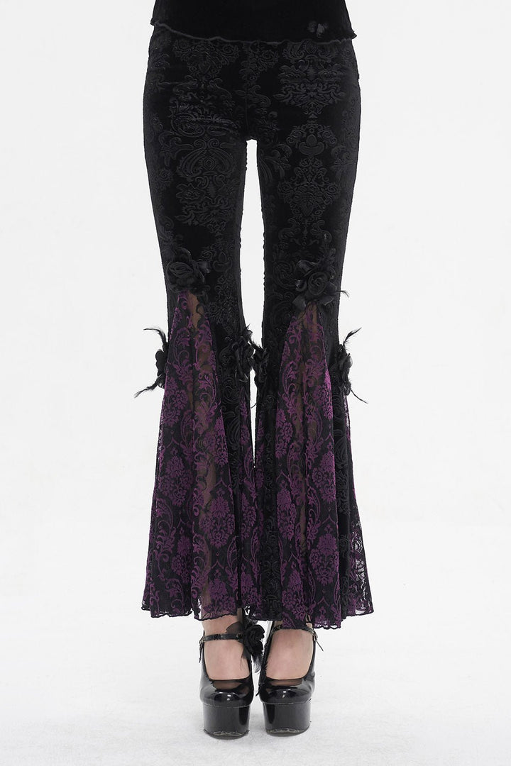 Bordeaux Gothic Bell Bottoms [PURPLE] - womens bottoms - VampireFreaks - Devil Fashion