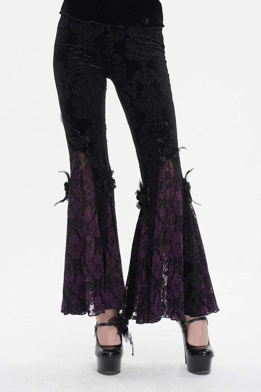 Bordeaux Gothic Bell Bottoms [PURPLE] - womens bottoms - VampireFreaks - Devil Fashion