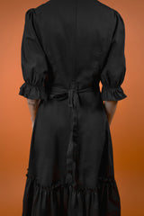 goth cowgirl vintage goth high collared ruffle midi dress by lively ghosts 