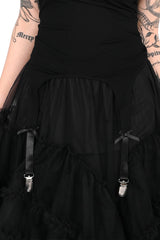 black bow gothic tank top with garter belt