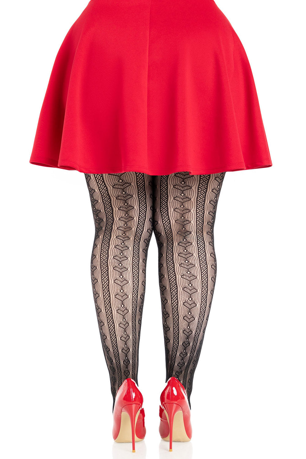 plus size gothic coquette tights with red bows