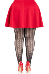 plus size gothic coquette tights with red bows
