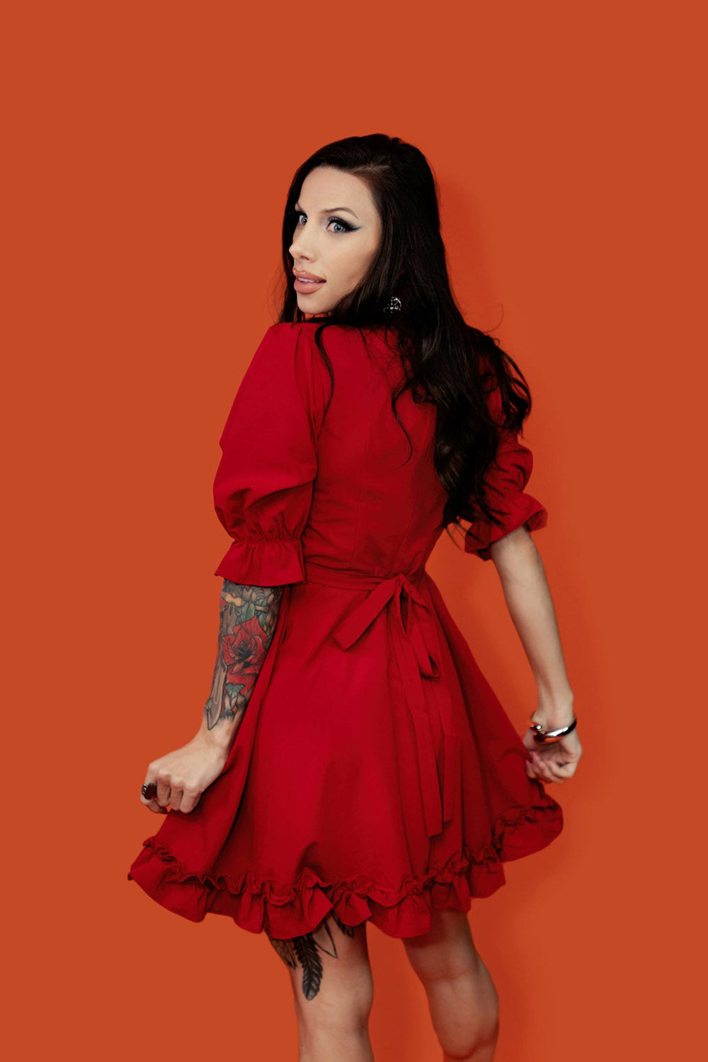 flared red valentines day dress