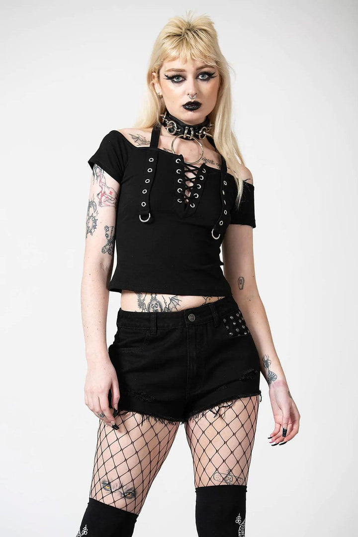 Br00tal Halter Top - womens tops - VampireFreaks - Killstar