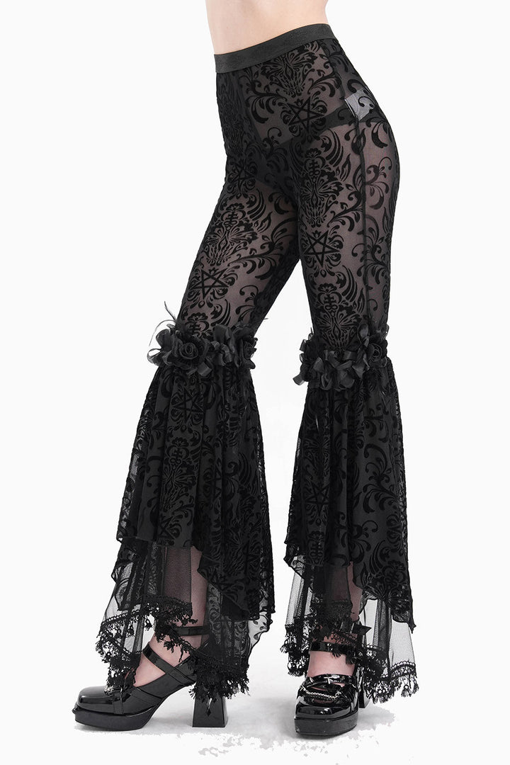 Briar Rose Gothic Bell Bottoms - womens bottoms - VampireFreaks - Devil Fashion