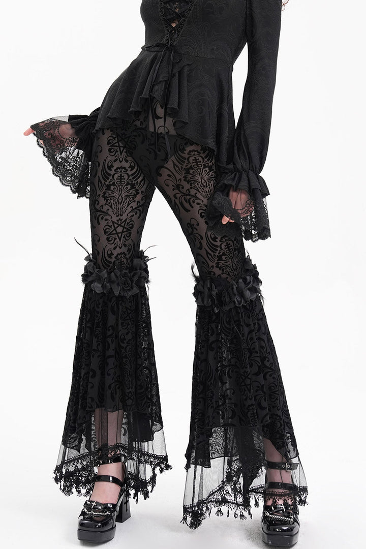 Briar Rose Gothic Bell Bottoms - womens bottoms - VampireFreaks - Devil Fashion