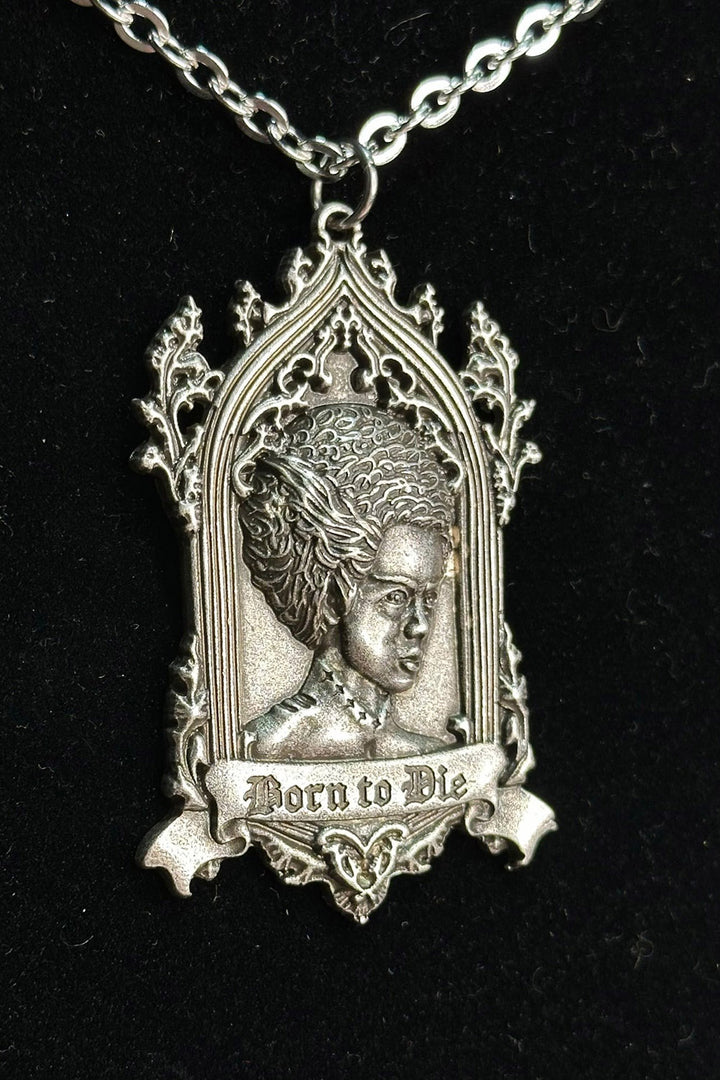 halloween gothic bride of frankenstein necklace