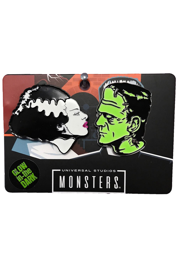 Bride Of Frankenstein & Frankenstein We Belong Dead Enamel Pin Set - pins & patches - VampireFreaks - Rock Rebel