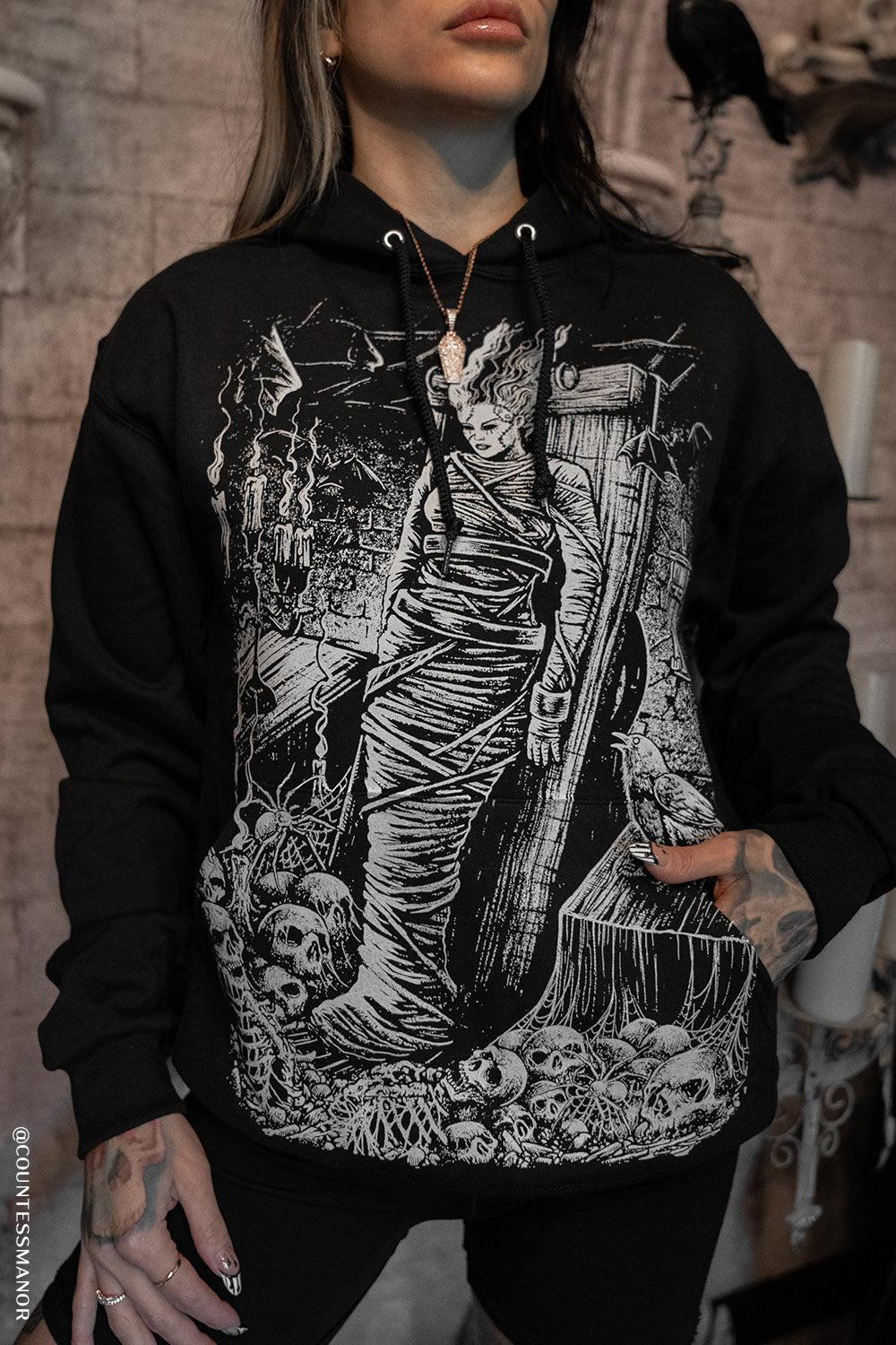 Bride Of Frankenstein Hoodie - mens outerwear - VampireFreaks - VampireFreaks