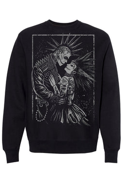 Monster Love: Frankenstein & Bride Sweatshirt [Graveyard Gray]