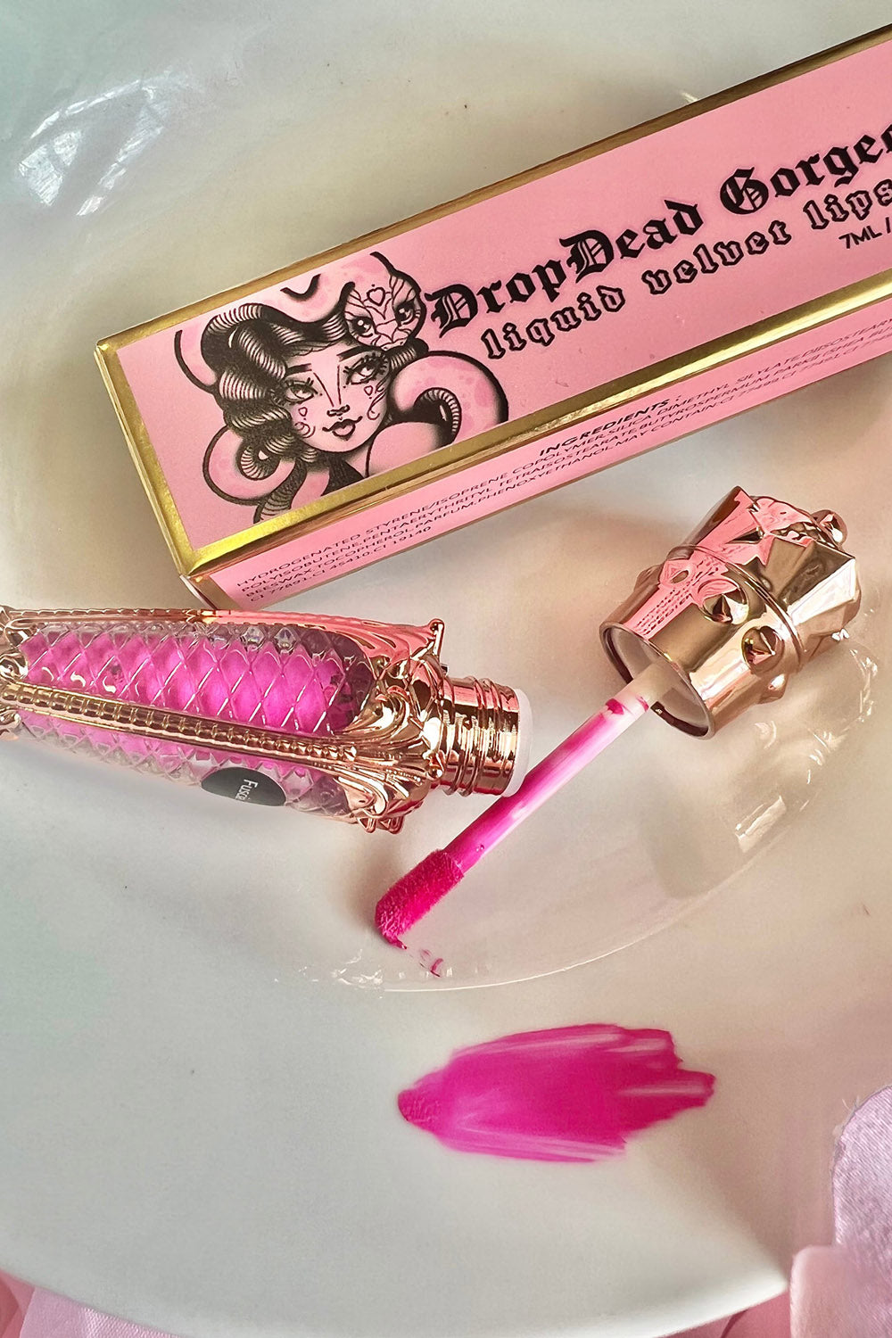 pink lipgloss