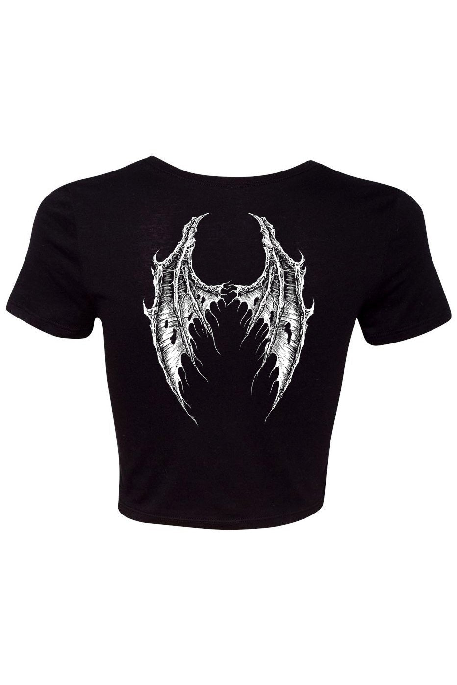 Broken Batwings Crop Top - womens graphic tees - VampireFreaks - VampireFreaks