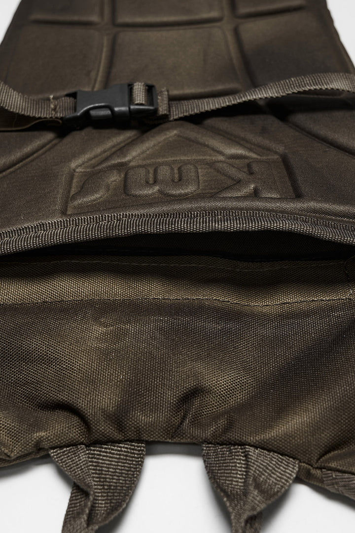 spiked and padded brown post apocalyptic backpack for men