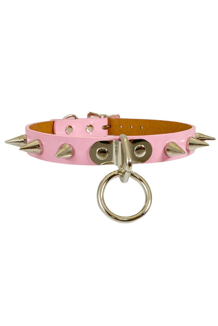 Bubblegoth Spiked Choker [PATENT PINK] - chokers - VampireFreaks - Funk Plus