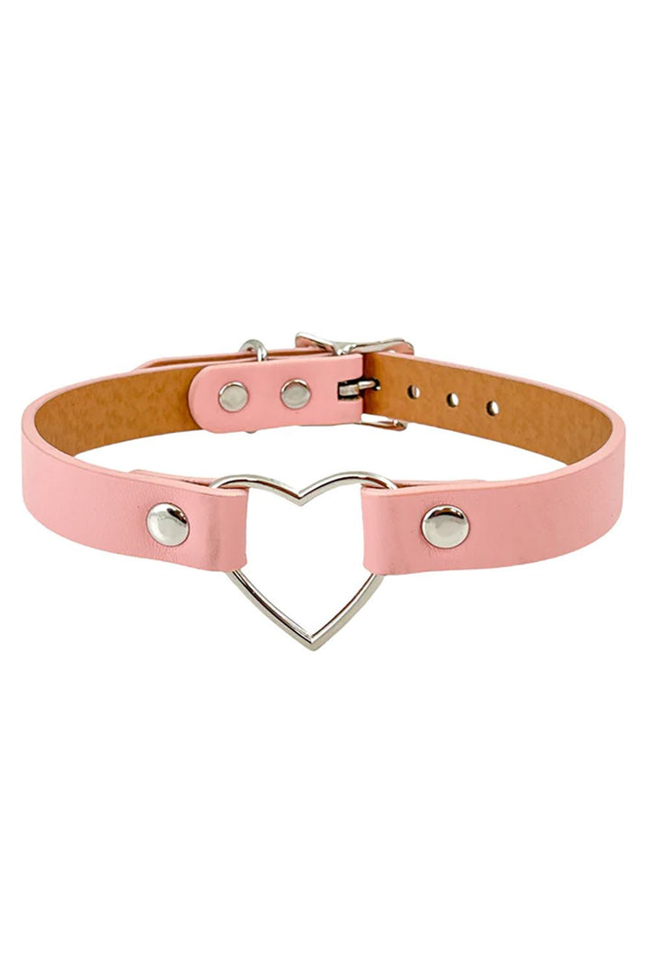 Bubblegum Goth Heart Choker [PASTEL PINK] - chokers - VampireFreaks - Funk Plus