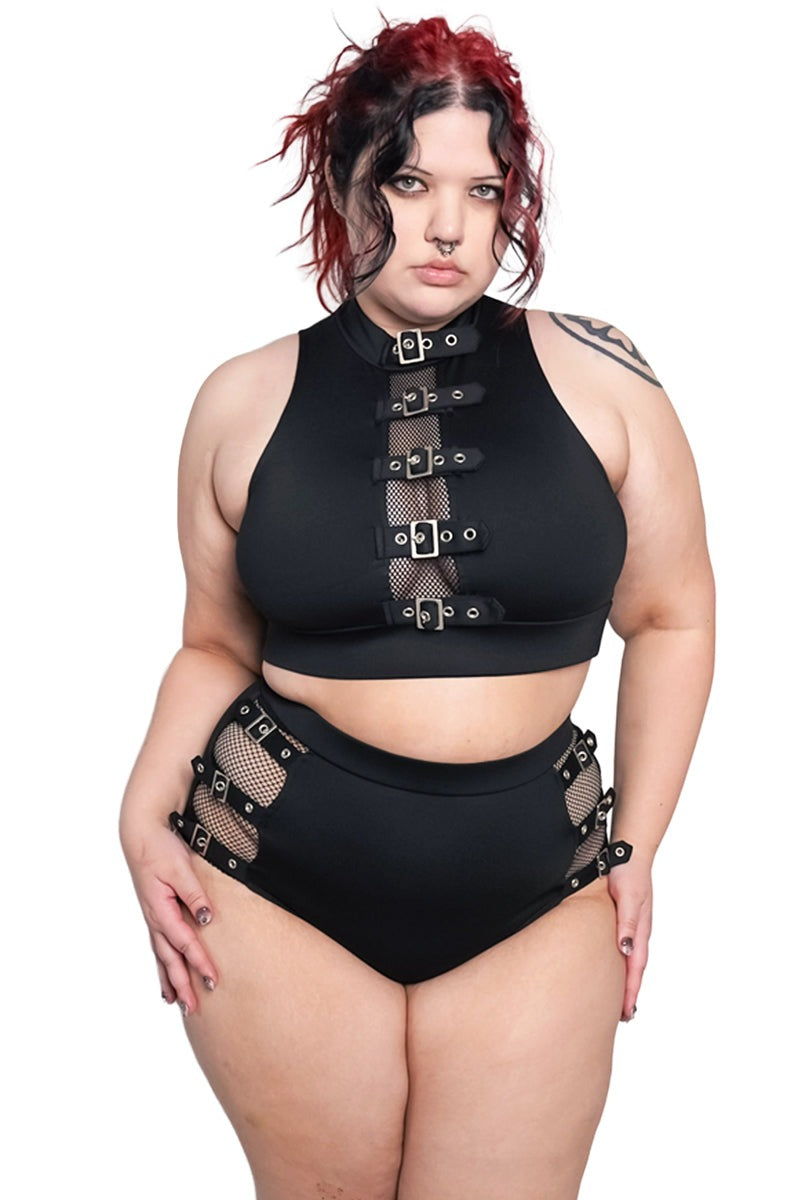 high rise plus size gothic swimsuit by forest ink