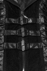 punk goth fashion womens black vest with collar