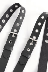 mens gothic black buckle harness