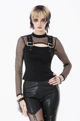 Catacomb Cotton Fishnet Long Sleeve Top