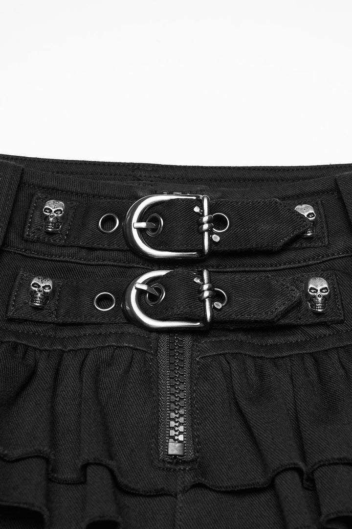 layered womens ruffled shorts