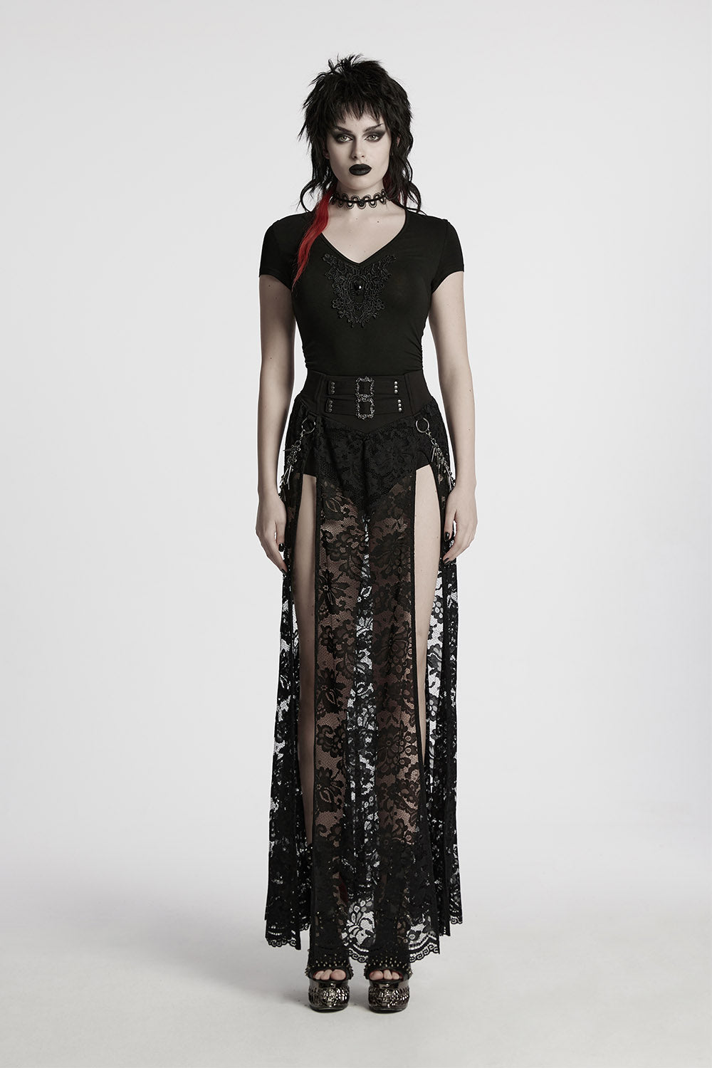 gothic long maxi mesh skirt by punk rave 