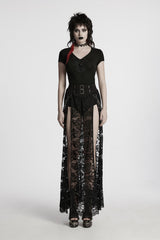 gothic long maxi mesh skirt by punk rave 