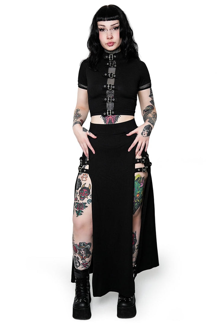 leg slit grunge skirt