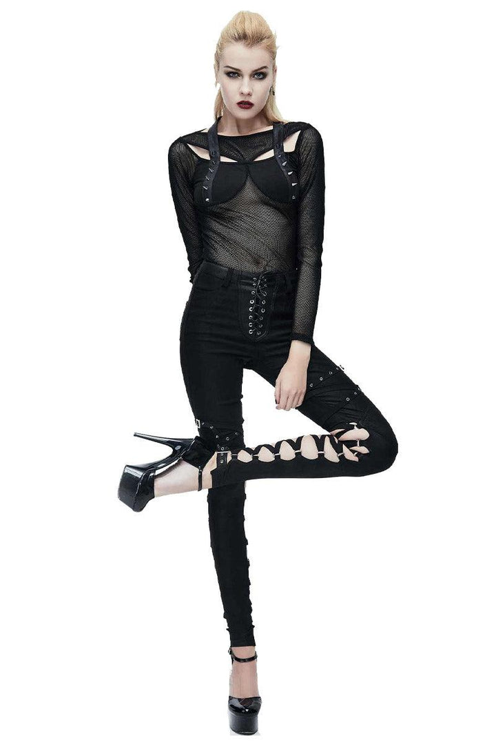 Buckled Baddie Pants - womens bottoms - VampireFreaks - Devil Fashion