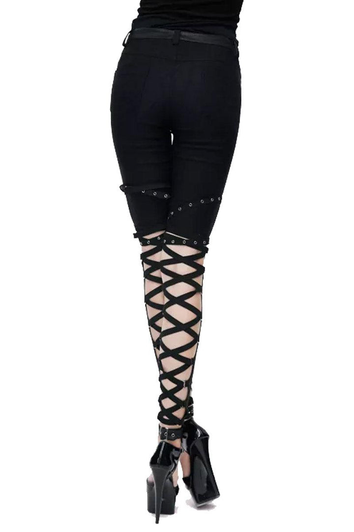 Buckled Baddie Pants - womens bottoms - VampireFreaks - Devil Fashion