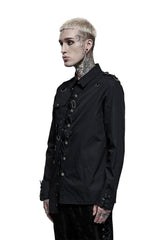 mens buckled gothic long sleeve shirt