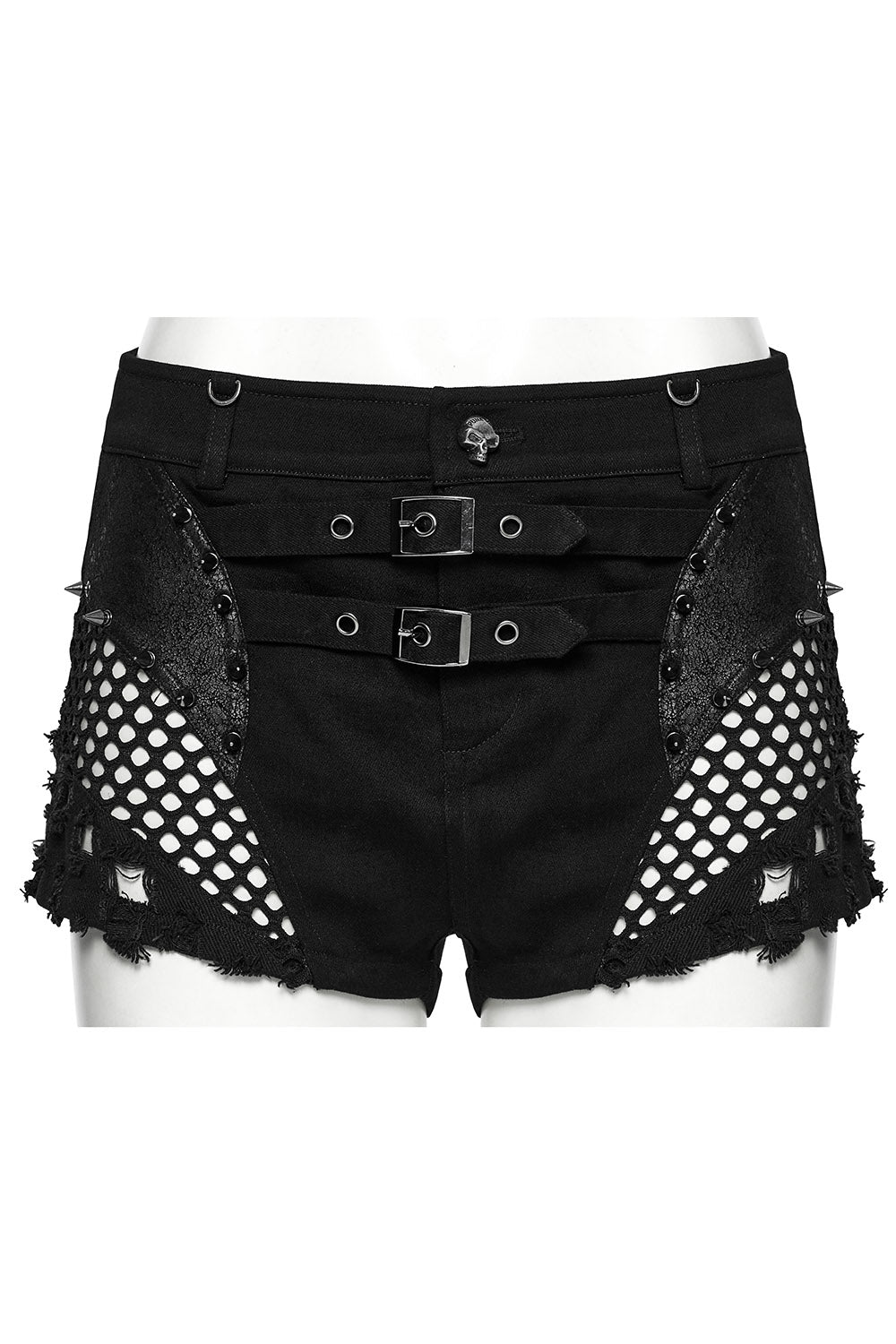 womens studded spiked mini short shorts 