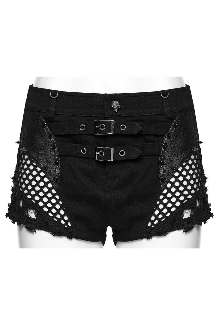 womens studded spiked mini short shorts 