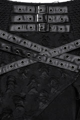 eyelet distressed grunge shredded skirt