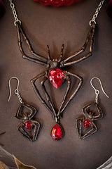 spider earrings and necklace